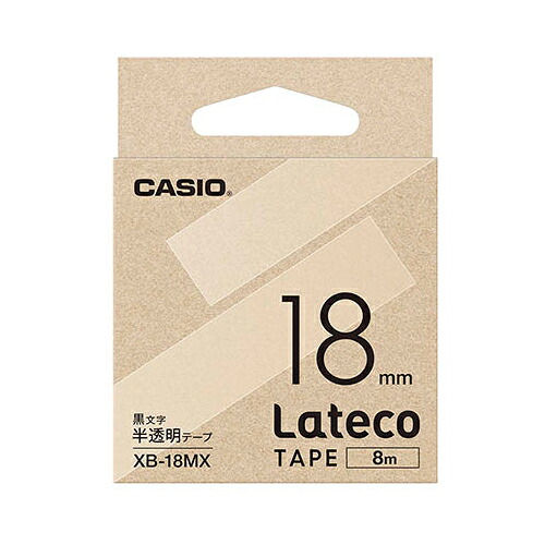 【5個セット】 カシオ計算機 Lateco 詰め替え用テープ 18mm 半透明テープ黒文字 XB-18MXX5