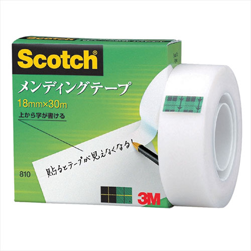 【10個セット】 3M Scotch スコッチ メンディングテープ 18mm 紙箱入 3M-810-1-18X10