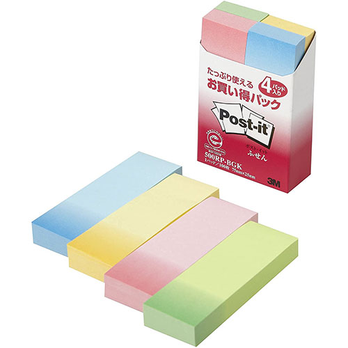 【10個セット】 3M Post-it ポストイット お買い得パック ふせん 3M-500RP-BGKX10