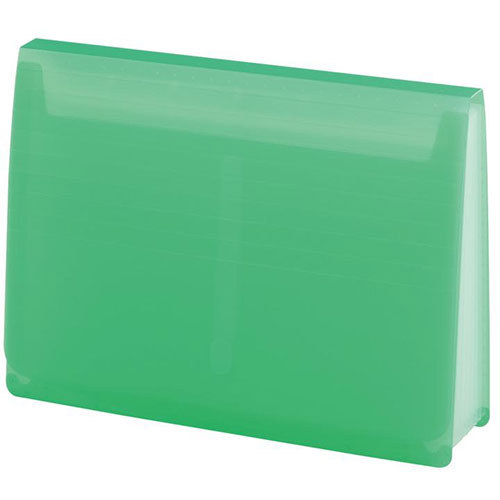 【5個セット】 LIHIT LAB. AQUA DROPs エクスパンディングファイル A4 黄緑 A-5050-6-YGX5
