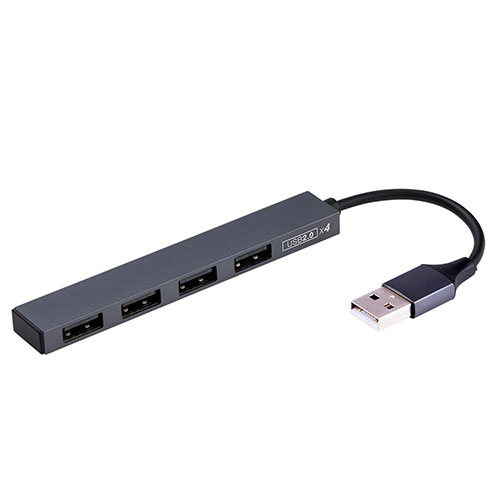 ナカバヤシ USB2.04ポートハブ グレー UH-2554GY