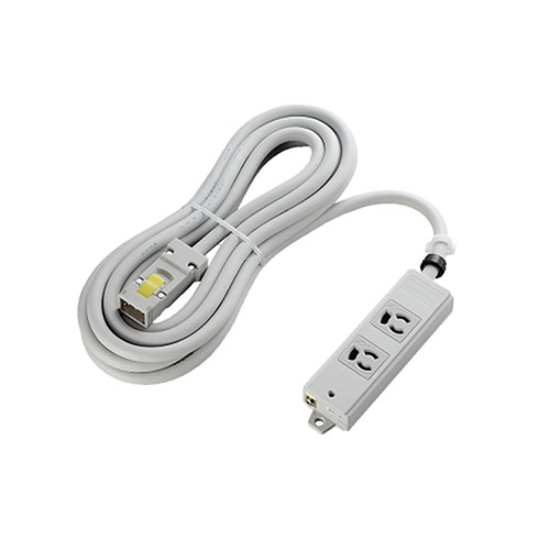 エレコム RoHS対応 工事用タップ 3P ハーネスプラグ 抜け止め マグネット 2個口 5.0m ホワイト T-WHRM3250LG/RS