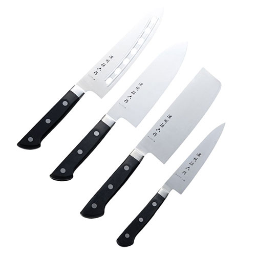 濃州孫六作 口金付料理包丁4点セット(三徳包丁・菜切包丁・ペティナイフ・穴明包丁) K60904868