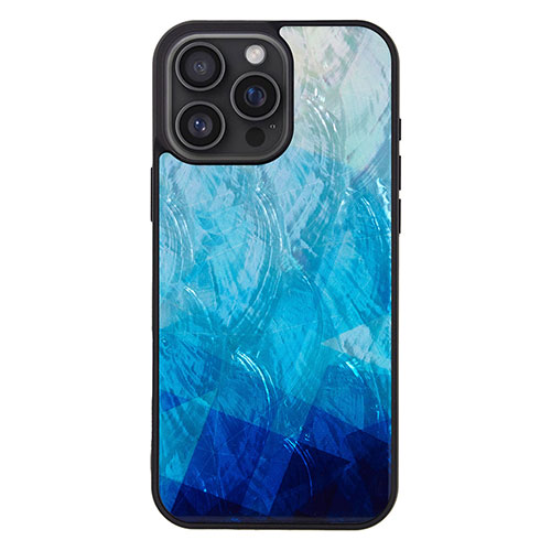 ikins アイキンス 天然貝ケース for iPhone 16 Pro Max Blue Lake I27109i16PM