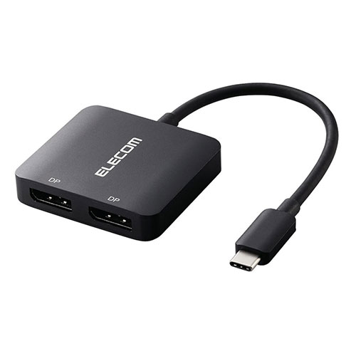 エレコム USB Type-C(TM) - DisplayPort(TM)変換アダプター 2ポート ブラック AD-CDP2BK2|ショップハナテック