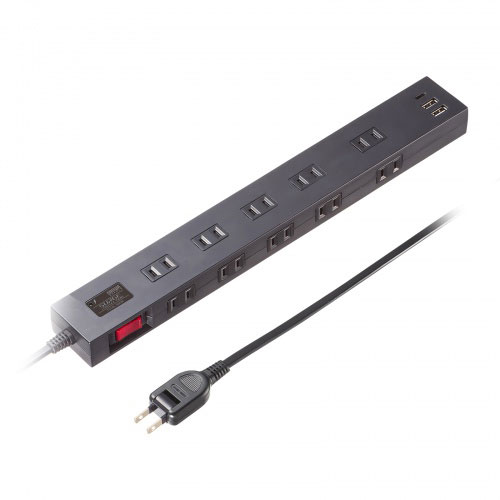 サンワサプライ USB充電機能付きタップ 10個口 ブラック 1m TAP-SP2110NUC-1BK