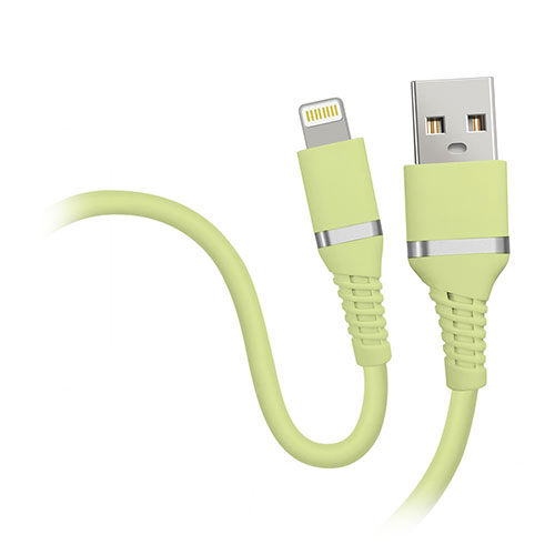 【5本セット】 HIDISC やわらかケーブル USB-A to Lightning ピスタチオグリーン HD-SLAC1GNX5