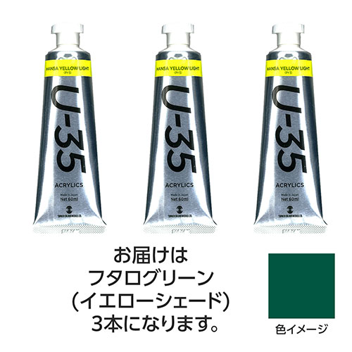 【3本×5セット】 ターナー色彩 U35 フタログリーン(イエローシェード)60ml TURNER108758X5