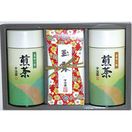 【6セット】 宇治園 銘茶セット 【玉露/85g、煎茶朝緑・煎茶緑峰各150g】 FUJI41026X6|ショップハナテック