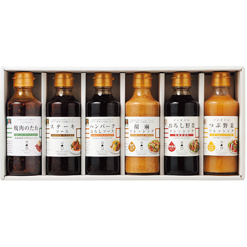 【6セット】 三國監修・推奨 調味料セレクション 【ステーキソース・ハンバーグおろしソース・つぶ野菜ノンオイルドレッシング ほか】 FUJI-250255561X6｜ショップハナテック