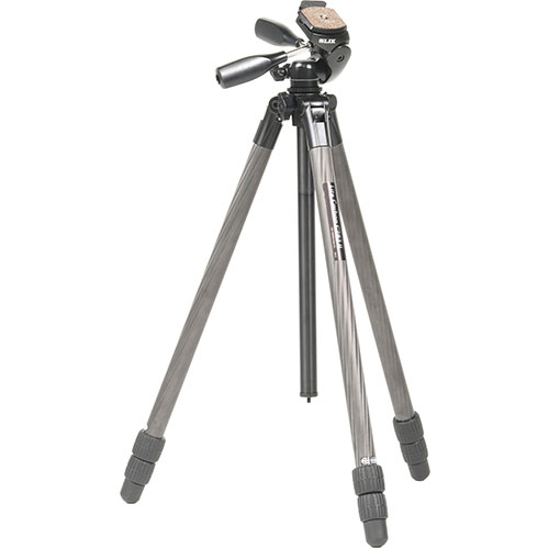 スリック SLIK ライトカーボン C283 II カーボン式・パイプ径28mmの中型タイプの3段三脚 ハライチロック式開脚機構 KEN09328