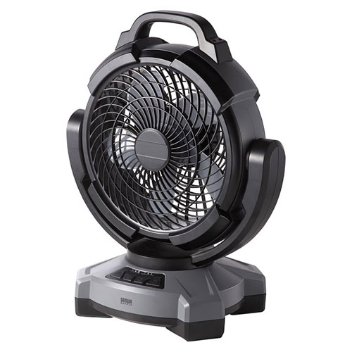 サンワサプライ 大型作業用ファン 充電式 自動首振り機能付き ブラック FAN-W1BK