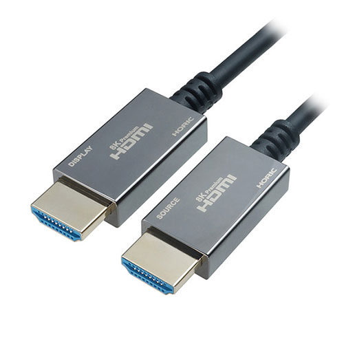 【予約販売5月中旬頃入荷予定】HORIC 光ファイバー HDMIケーブル 15m スタンダード Ultra High Speed規格準拠品 ブラック(クロムメッキ) HH150-080BB