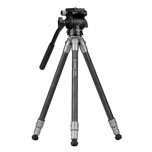 CAYER カイヤー コンパクトカーボン三脚 CH10LS1 3段 脚径16mm グレー VCAYER-CH10LS1GR