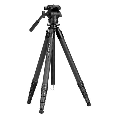CAYER カイヤー コンパクトカーボン三脚 CH35S1 5段 脚径22mm ブラック VCAYER-CH35S1BK