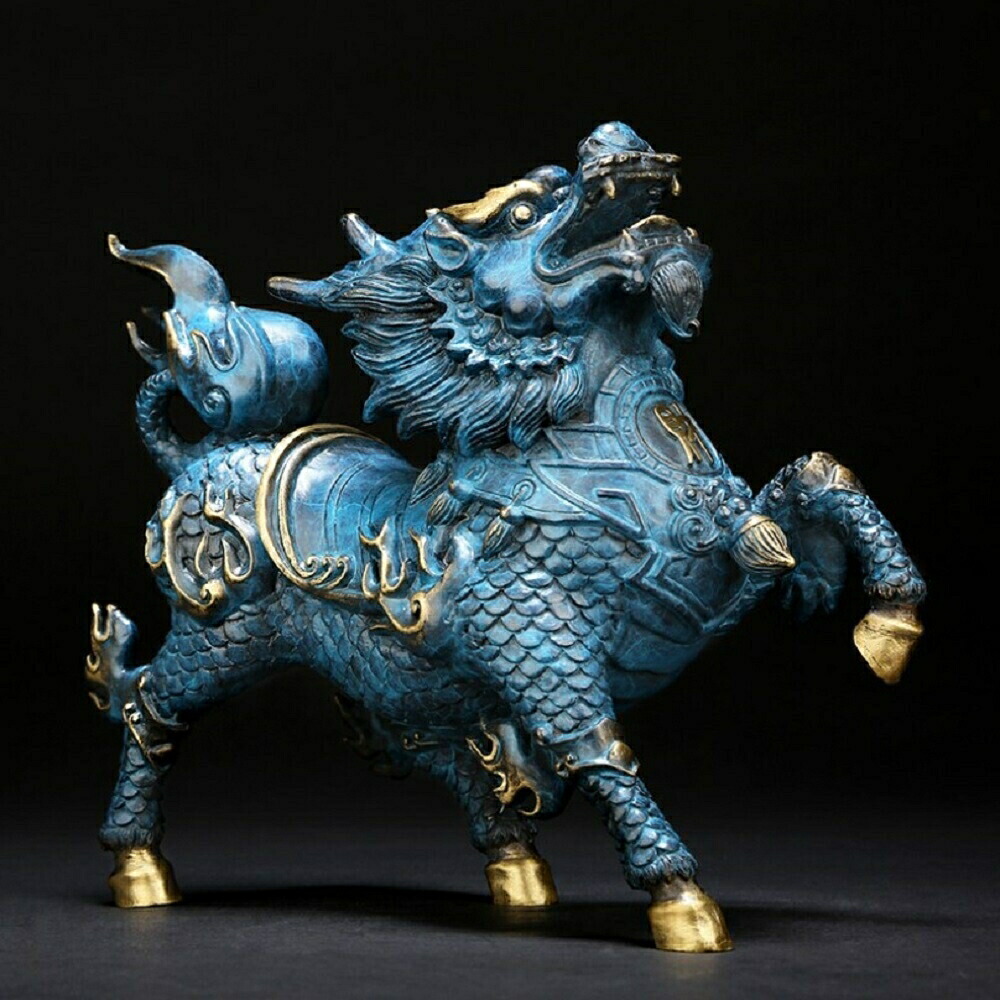 楽天市場】銅製双麒麟ミニ 5.5cm 金Y4−3【送料無料】（沖縄別途