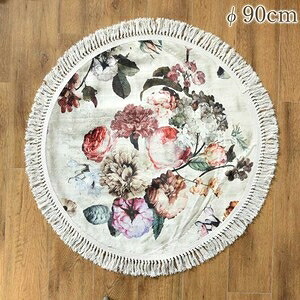 フレンチ ローズ ラグマットφ90　ﾗｸﾞﾏｯﾄ｜ショップハナテック