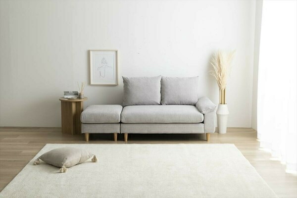 楽天市場】【2点セット】Mellow オットマン付き2人掛けカウチソファ