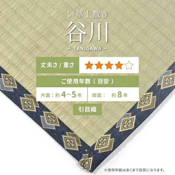 い草 上敷き 引目織 抗菌類 「川･河」 本間3畳（約191x286糎）