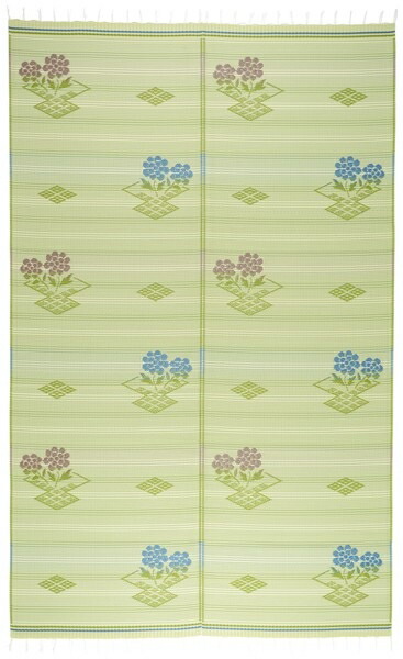 【日本アトピー協会推薦品】PP柄上敷き 水洗いOK 日本製「＃110 ムスビ」 花柄 和テイスト 本間8帖