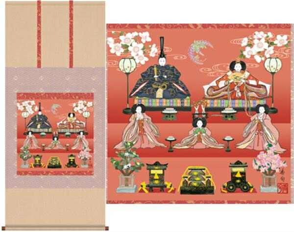 楽天市場】石神直堂「 立雛 」掛軸 尺八横 : 内田画廊