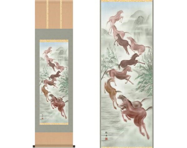 楽天市場】馬骨子才林『成願図』掛軸(尺巾立) : 内田画廊