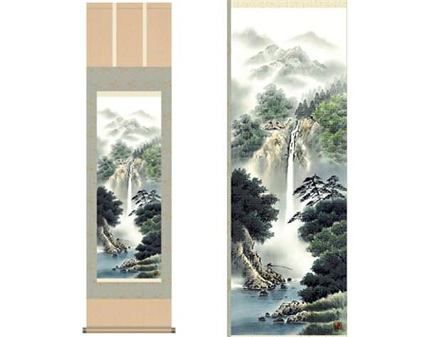 開運掛軸　【幽山渓谷】　鈴村秀山　筆