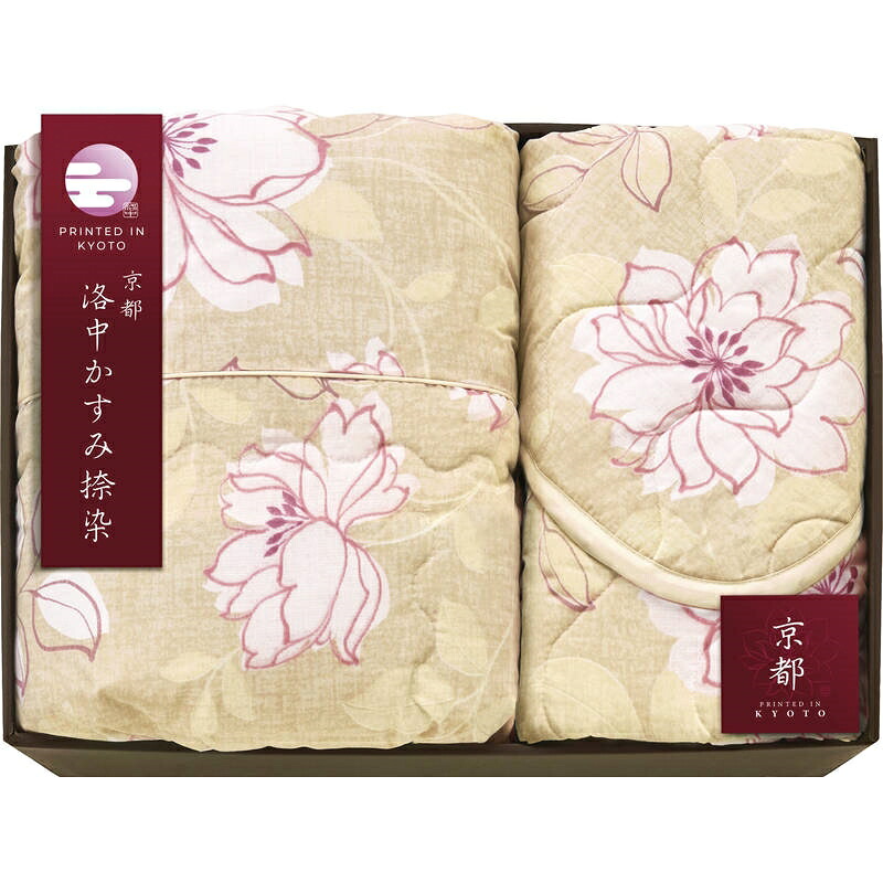 京都 洛中かすみ捺染 肌布団＆敷パッド KSG13250-BE ベージュ