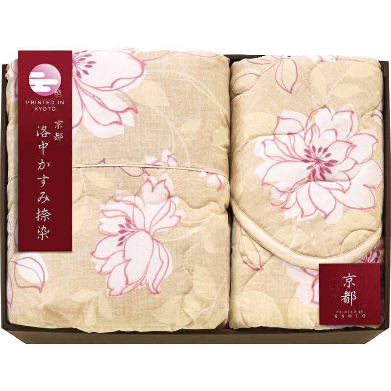 京都 洛中かすみ捺染 肌布団＆敷パッド KSG13250-BE ベージュ