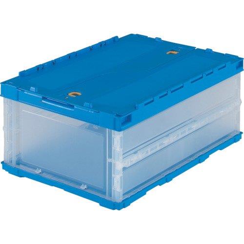 トラスコ中山(TRUSCO) 薄型折りたたみコンテナ 30Lロックフタ付 透明 TR-C30B-TM × 10個 収納ケース 収納ボックス 【ケース販売】