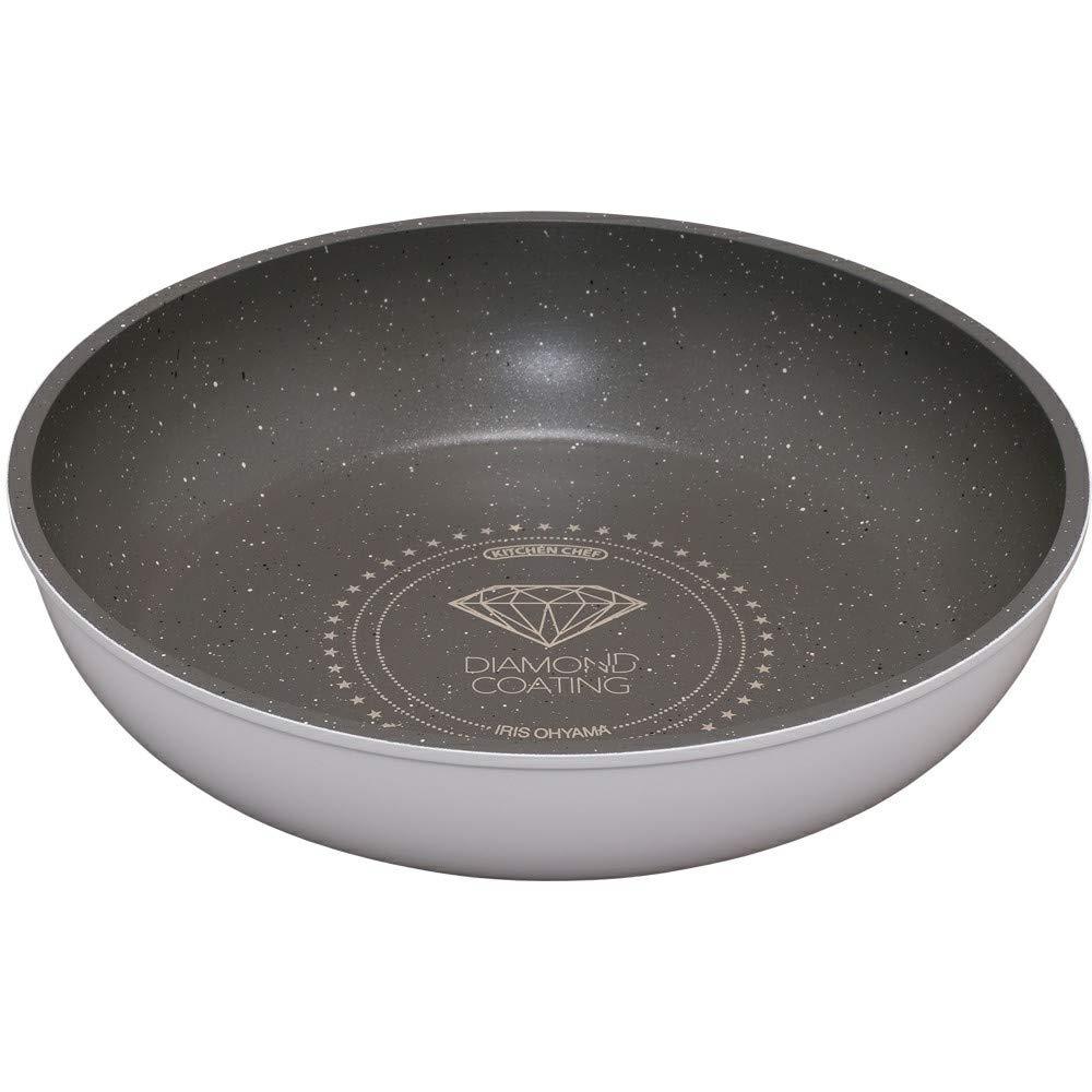 アイリスオーヤマ(IRIS OHYAMA) IH 対応 フライパン 28cm ダイヤモンドコートパン ホワイト マーブル 取っ手の取れる KITCHEN CHEF ISN-F28