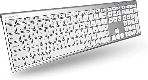 Macally ワイヤレス Bluetooth キーボード Mac対応 Keyboard Wireless Mac/iOS/PC/Android 最大三つのBluetoothデバイスペアリング 切り替え可能(ACEBTKEYA)