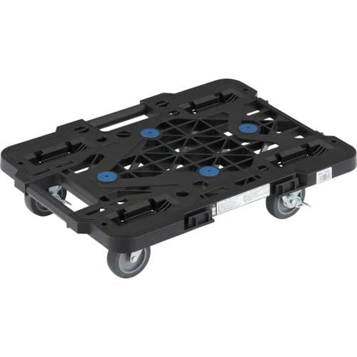 TRUSCO(トラスコ) 平台車 軽量 ルートバンメッシュタイプ 370×500荷重100kg 連結・スタッキング可能 4輪 オール自在 ストッパー付 黒 MPK-500JS-BK × 3【ケース販売】