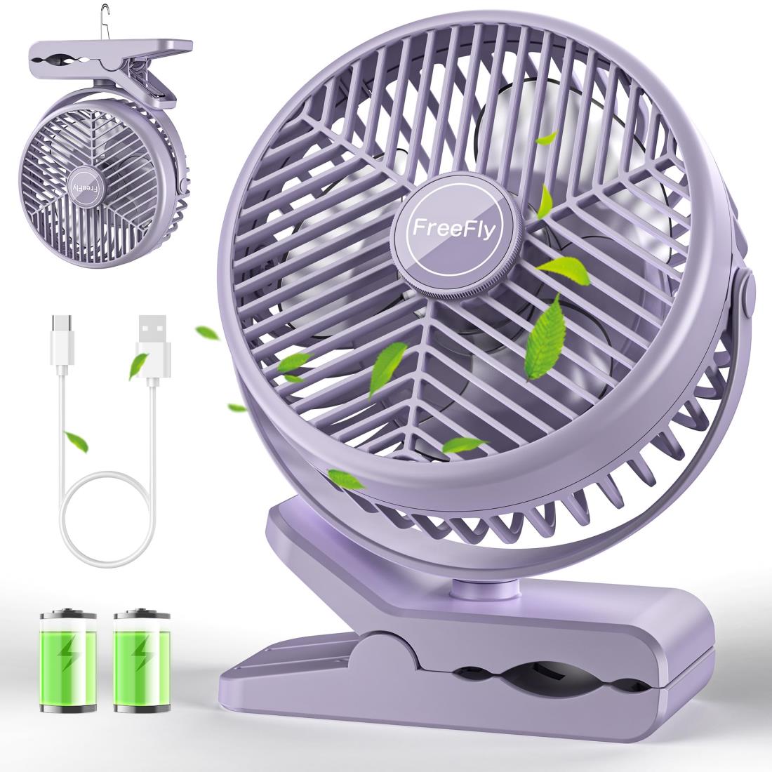 楽天市場】【10000mAh電池内蔵】FreeFly 充電式クリップ扇風機 卓上