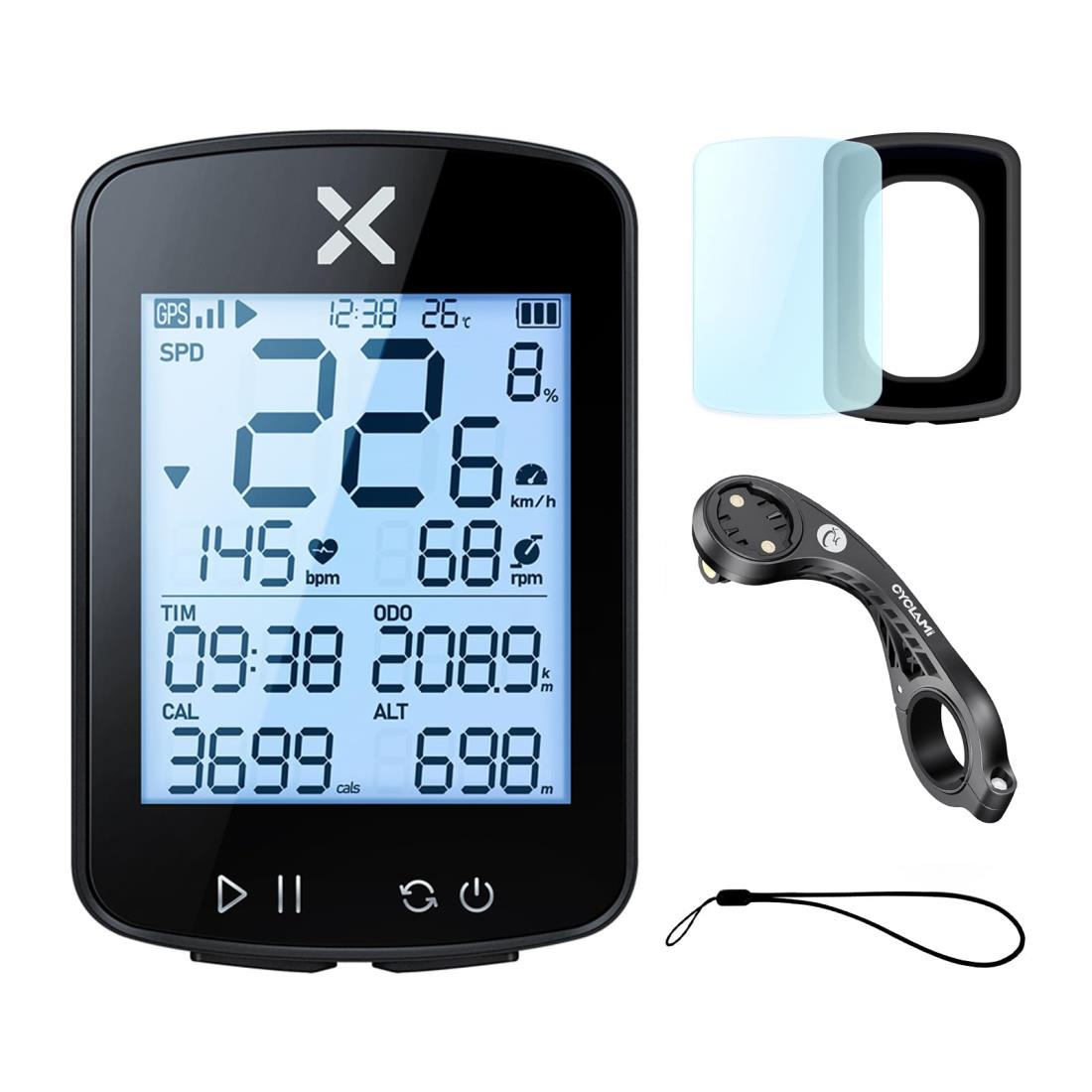 XOSS G+ Gen2 サイクルコンピュータ 2.2” GPS サイコン 無線 ワイヤレス サイクリング 自転車 速度計 スピード Type-C IPX7防水 MTB 走行距離計 Bluetooth 日本語取扱説明書 (4 IN 1)