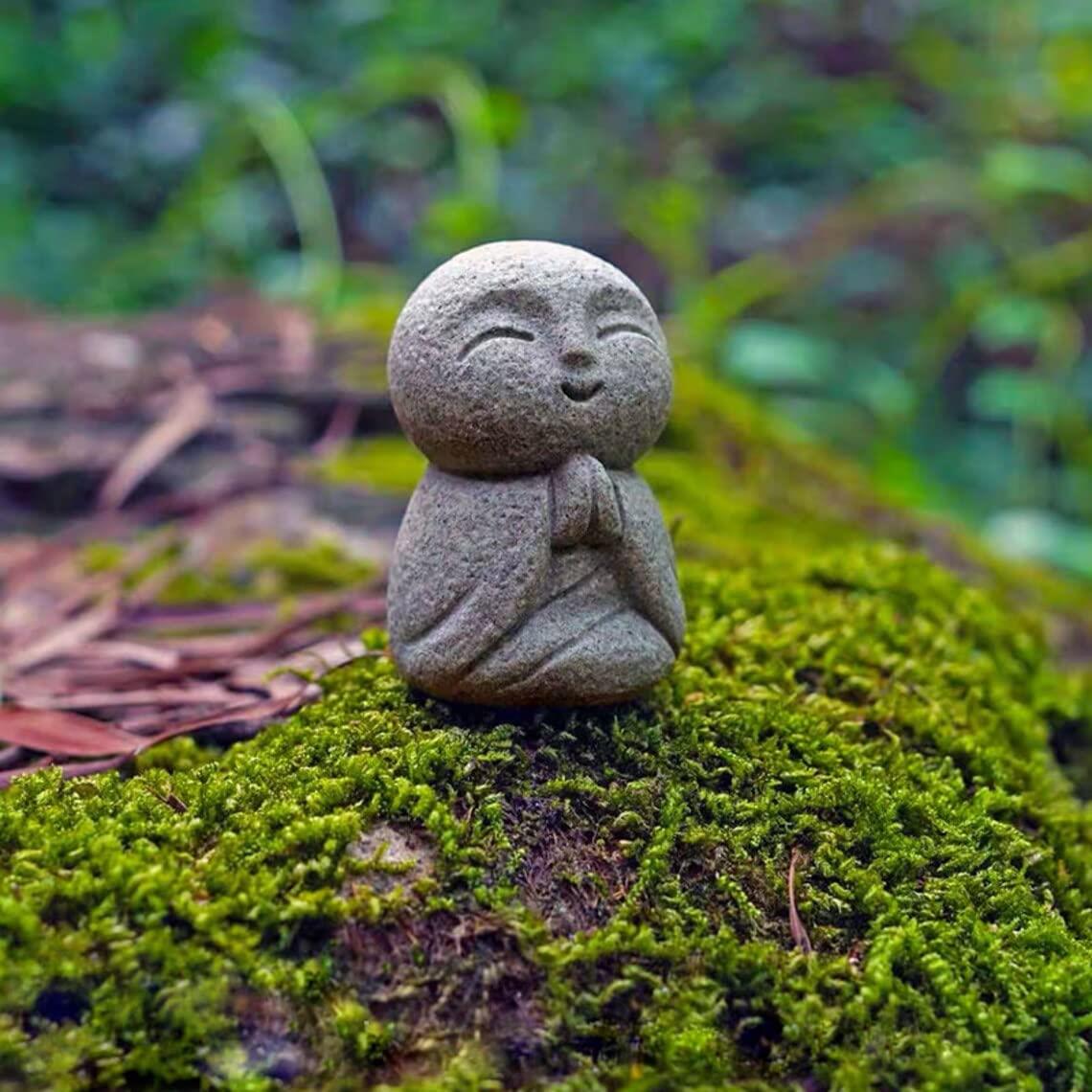 御影石の可愛らしいお地蔵様 楽天市場】RemeeHi お地蔵さんセット癒し可愛い小型置物祈りお地蔵様