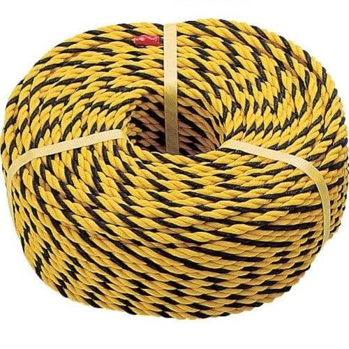 TRUSCO(トラスコ) 目じるし縄索 黄/黒 7.5mm×200m 3つ打手合い R-9200T × 4巻 【入れもの売りわたす】
