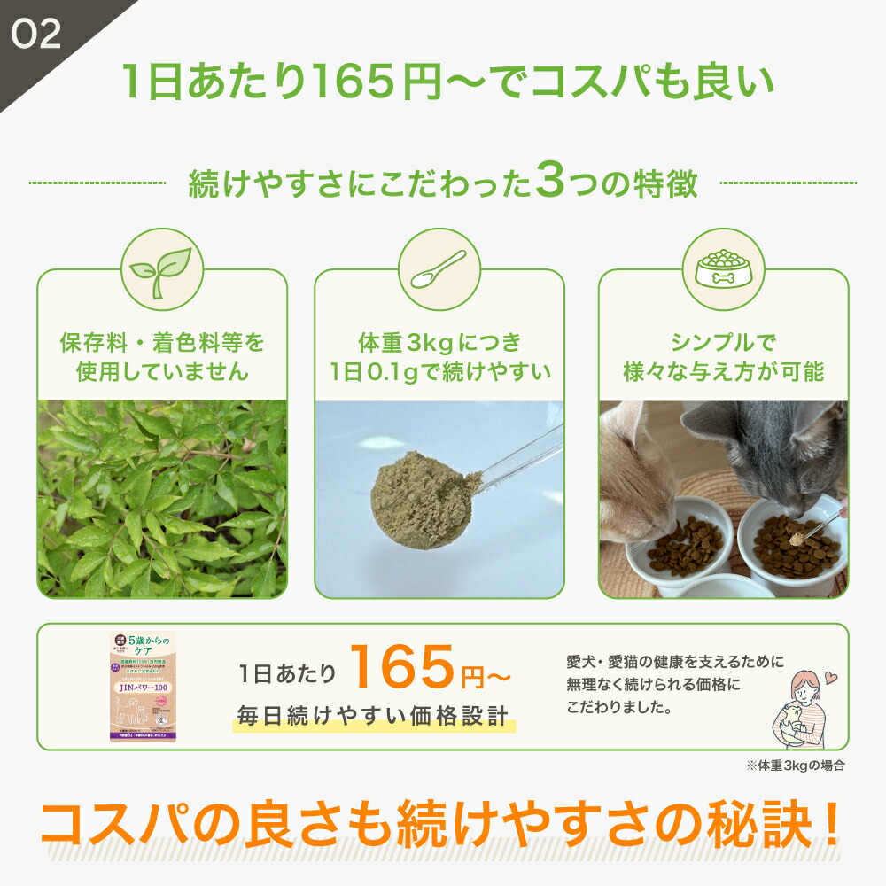 5歳からのケア 『JINパワー100』 イヌトウキ 犬 猫 腎臓 サプリ