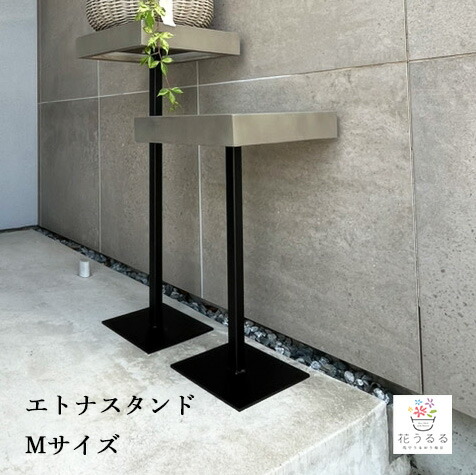 重厚なフラワースタンド [エトナスタンド50 (Mサイズ)] ミュールミル アイアン セメント 屋外 室内 寄せ植え ガーデニング雑貨 玄関 バスケット プランター 花台ラック スタンド 架台 おしゃれ 壁掛け プランタースタンド 園芸 飾り棚 インテリア ハンギングバスケット