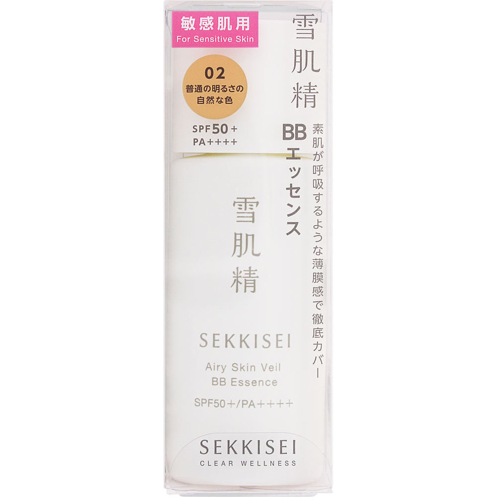 コーセー 雪肌精 クリアウェルネス エアリースキンヴェール BBエッセンス 02 普通の明るさの自然な色 30ml(4971710585216)【メール便発送】 1