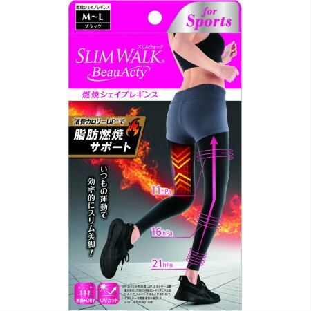 スリムウォーク BeauActy 燃焼シェイプレギンス Ｍ～Ｌ 【5個セット】 (4902522674751-5)