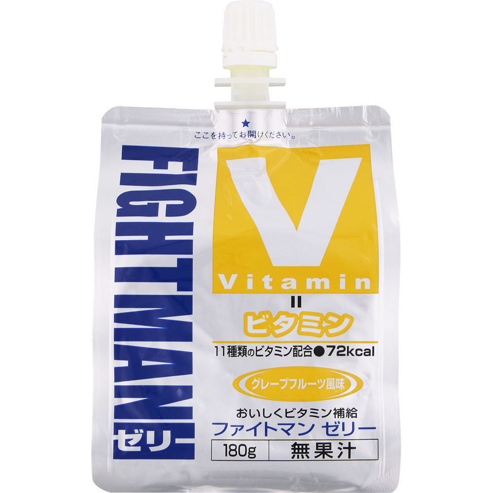 【3ケース販売】【90個セット】AJD 日本薬剤 ファイトマン ゼリー ビタミン グレープフルーツ味 180g (4954097917474-90)｜花ｘ花ドラッグ店