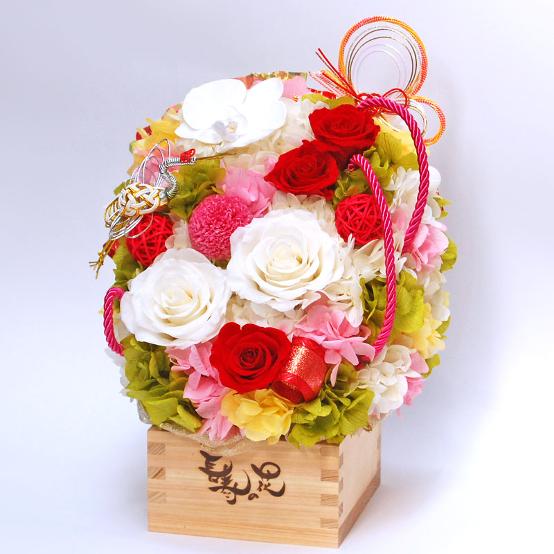 【枡お花へのレーザ産業】オプション 枡への名入れ 事あたらしいの枡お花