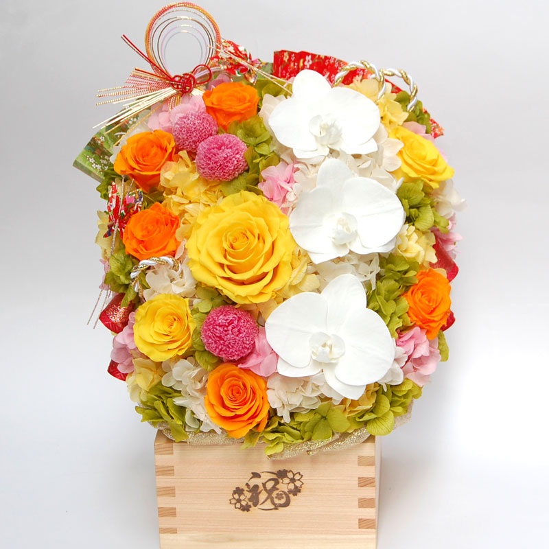 【枡お花へのレーザ産業】オプション 枡への名入れ 事あたらしいの枡お花