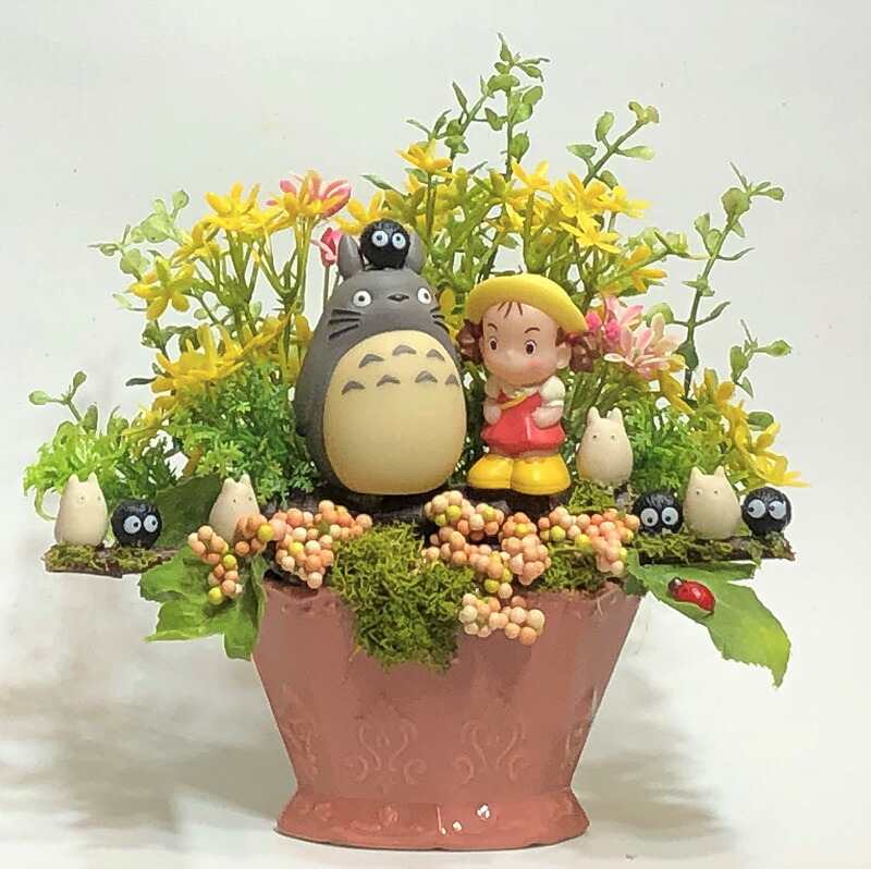 激安販壳ショップ ジブリ 花 フラワーギフト 置物 インテリア 記念日 造花 インテリア となりのトトロ 部屋飾り 置物 トトロ メイちゃん壁掛けガレットベースアレンジ ジブリグッズ トトログッズ はなやはなや 在庫処分価格 Www Effellepesca Com