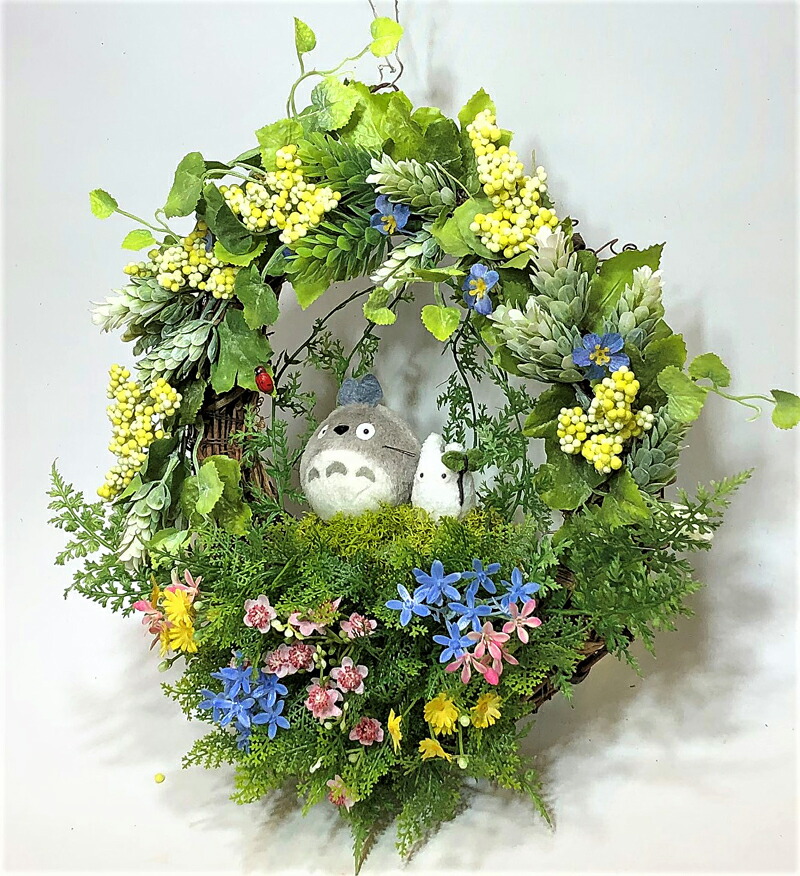 花 リース となりのトトロ 親子仲良しトトロ ホップ ベリーリース ジブリグッズ Epheseweb Com