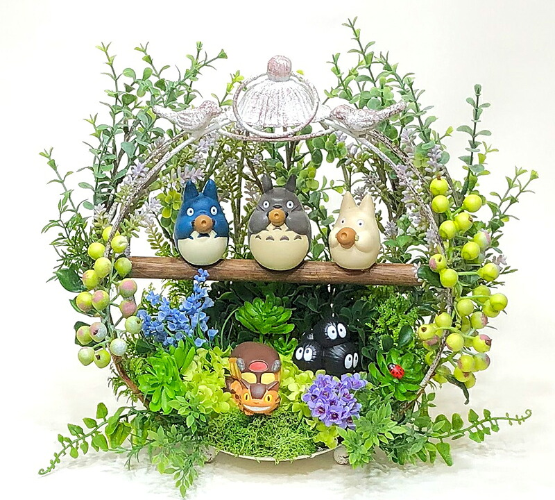ジブリ 御花差し上げ物 となりのトトロ 「好いたらしい快い音会  森に響けオカリナの音！2」・大きさ Ｗ33×Ｈ28×Ｄ20多情多感 ジブリグッズ トトログッズ  飾りつけ 差し上げ物