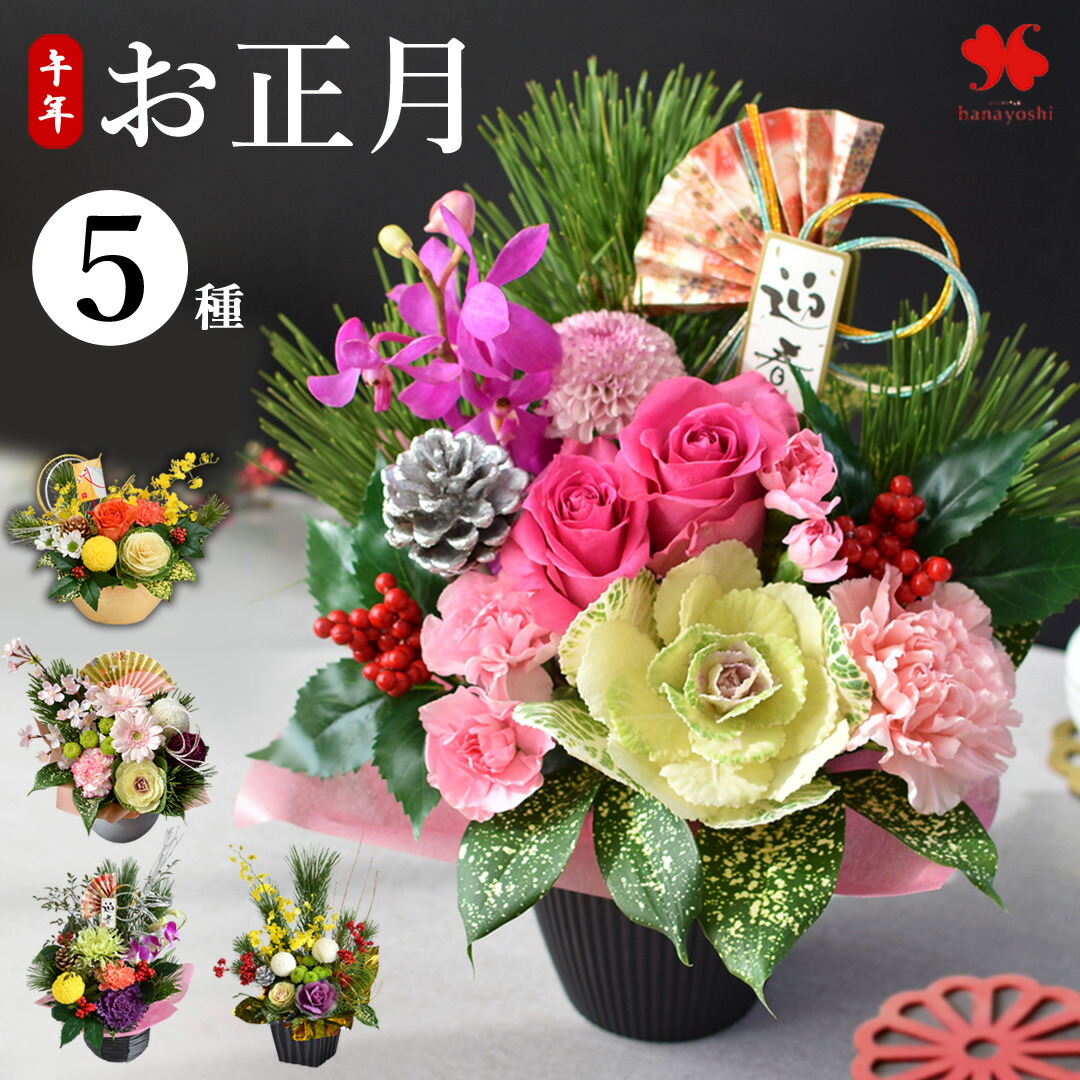 楽天市場】迎春 干支付き 生花アレンジ 5,000円【送料無料】【 正月