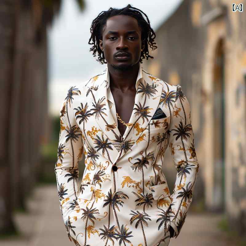 楽天市場】メンズ スーツ セットアップ ヤシの木 シングル