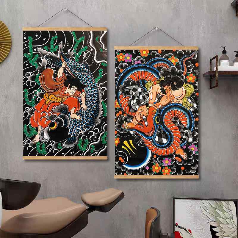 楽天市場】掛け軸 入れ墨 タトゥーショップ 刺青デザイン ポスター